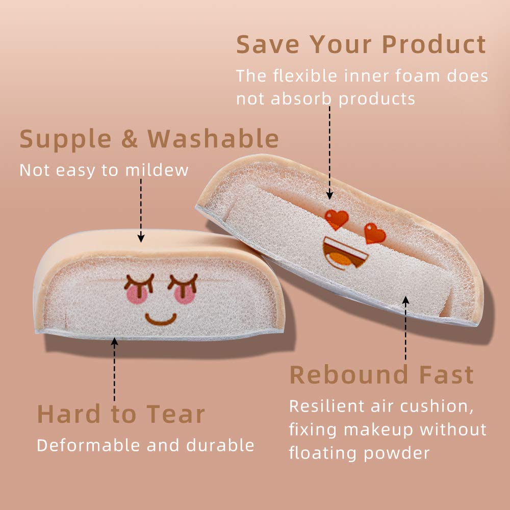 3 Pieces Dry Wet Usable Makeup Cosmetic Puff Sponge Cushion Puff for Foundation Powder Soft and Cute