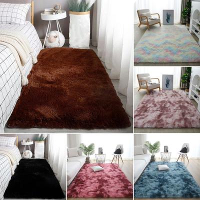 Fluffy Floor Mat Plush Area Rug with Non-slip Backing Shaggy Fuzzy Bedroom Carpet Bedside Rug for Nursery Playroom Living Room Dorm