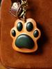 Vintage Cat Paw Keychain Handmade Genuine Leather Bag Charm, Cute Top Grain Cowhide Keyring Accessory