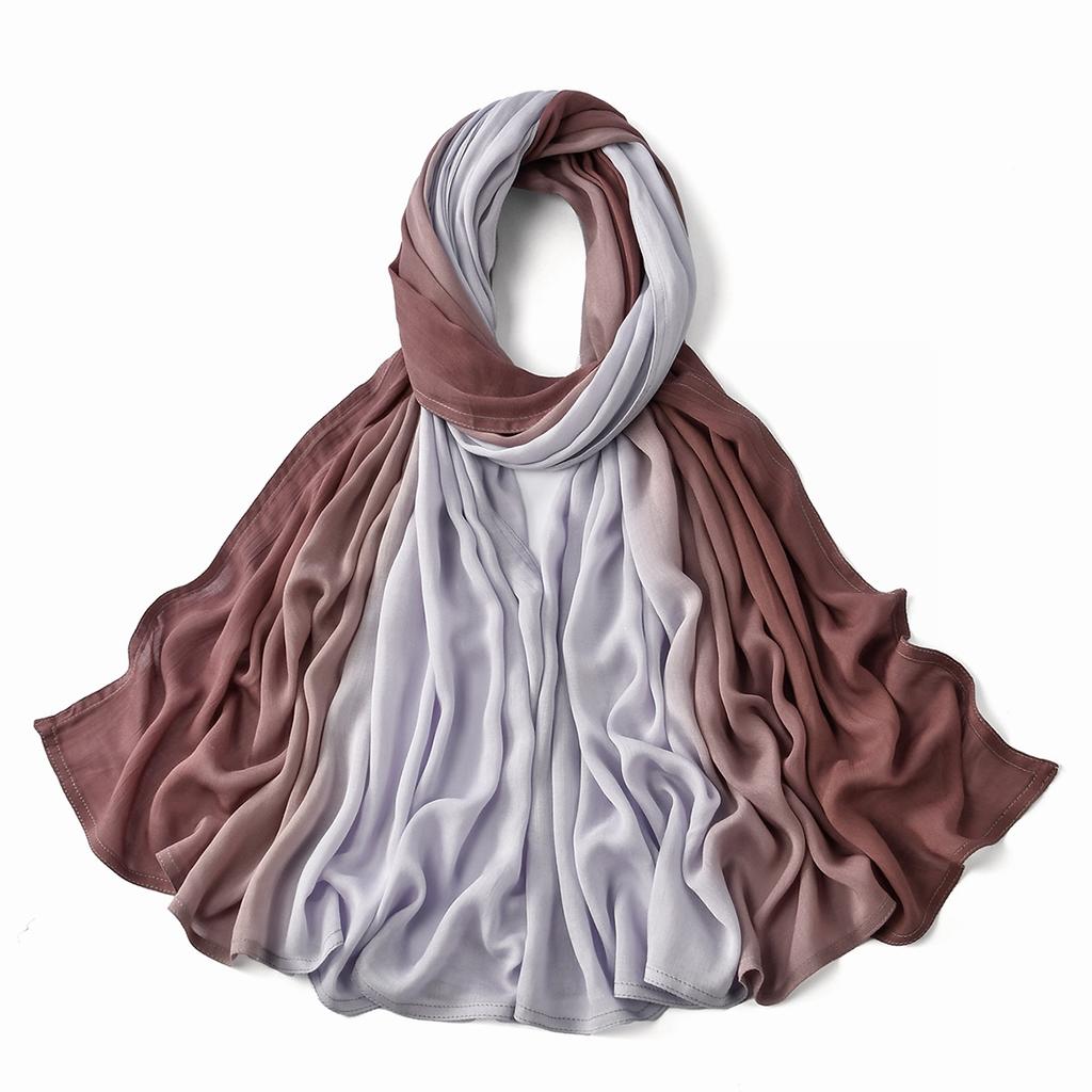 Gradient Cotton Rayon Hijabs Scarf Solid Headscarf Wraps Big Size Plain Long Shawls Muslim Women Hijab Islamic Turban Headbands