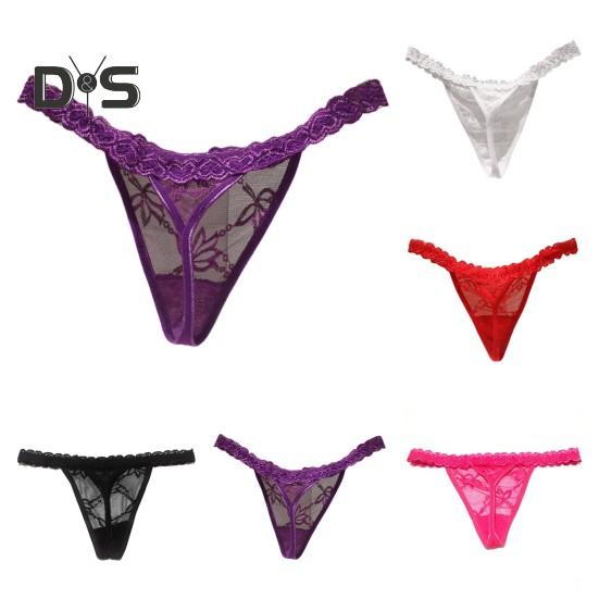 Bragas de mujer con encaje calado y bordado floral, bragas finas sin costuras de color sólido, cintura baja, elásticas, para luna de miel, noche de bodas