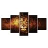 Mystic Lion Fantasy 5 Piece Five Panel Wall Canvas Print Modern Art Poster Home Decor Gift For Him For Her