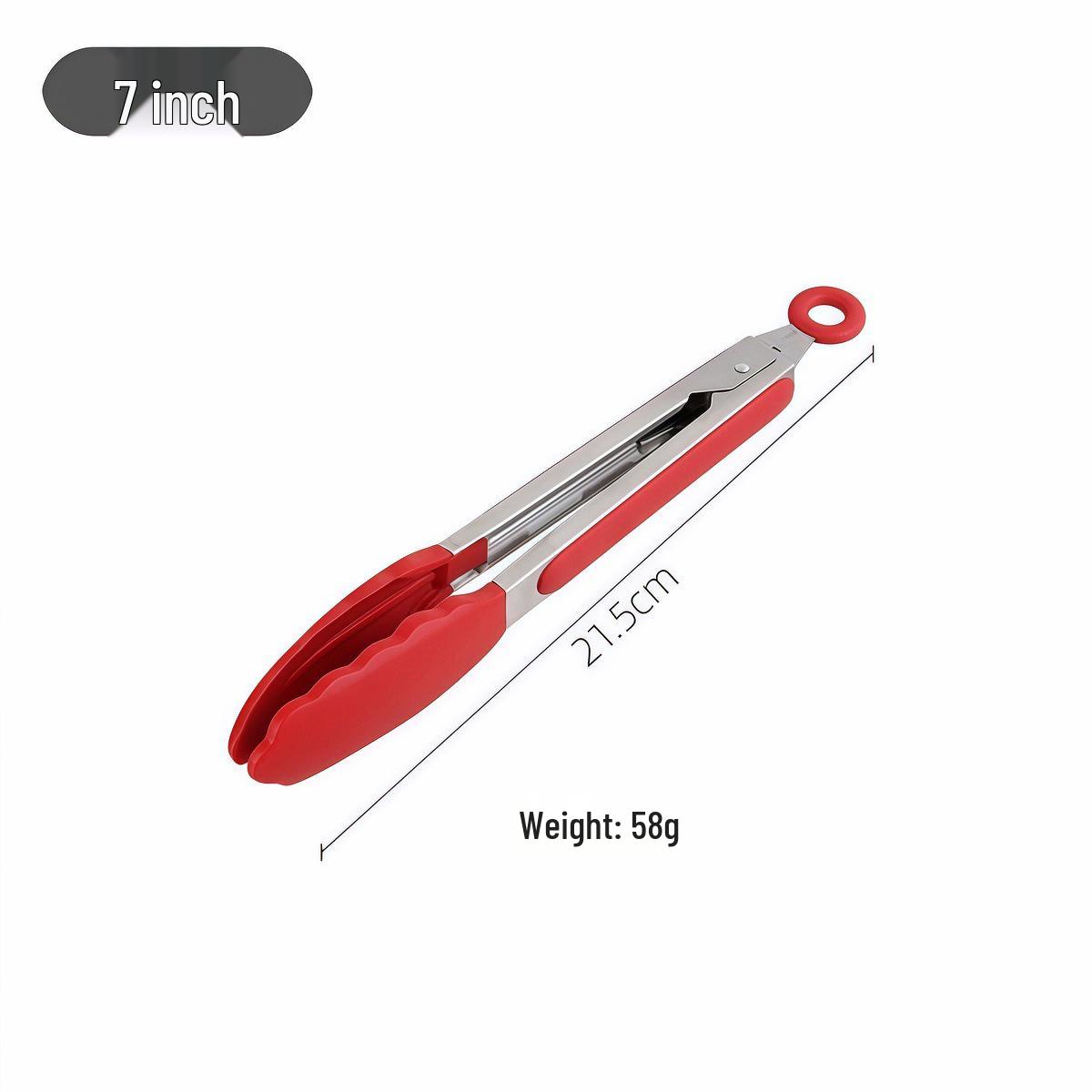 Silicone Stainless Steel High-Temp Resistant Kitchen Tongs for Bread, Barbecue, and Steak
