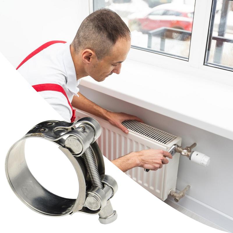 1pcs Stainless Steel Powerful Hose Clamp Exhaust Air Water Pipes Durable Sealing Powerful Strength Repair Welding Tools