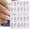 Cotton Flowers Transfer Decals 3D Nail Stickers Gold Leaf Nail Adhesive Sliders Nail Manicure Decorations