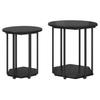 Side Table Set with Shelf 2 Pcs Black Oak Effect