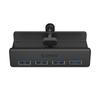 Hub rozdzielacz MH4PU na zacisk do biurka monitora 4x USB-A - czarny