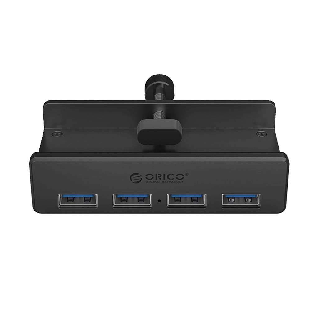 Hub rozdzielacz MH4PU na zacisk do biurka monitora 4x USB-A - czarny