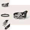 Punk Skull Leather Belt With Alloy Buckle For Men And Casual Wear