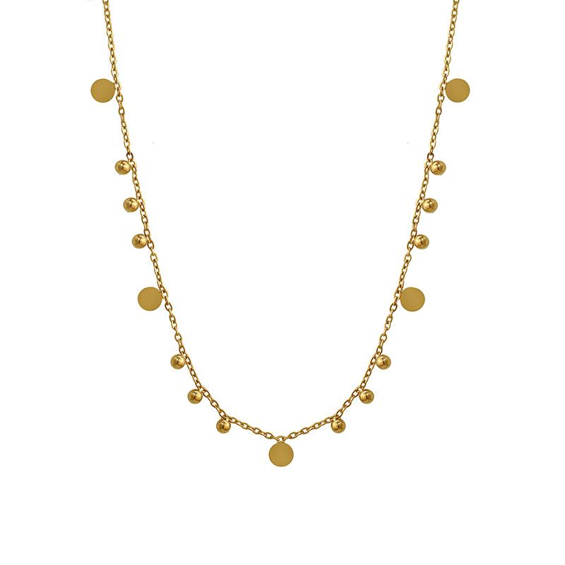 Versatile Titanium Steel Women'S Light Luxury Niche Clavicle Chain Small Disc Shines Personalized Annual Tide Accessories