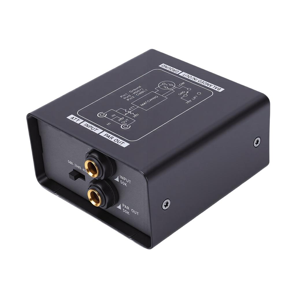 2 Channel Hum Eliminator 3 Level Gain Adjustment Ground Loop Noise Isolator for Conference Mic Sound System Mixer