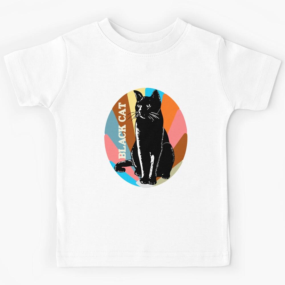 Black Cat Angry Look Kids T-Shirt 130