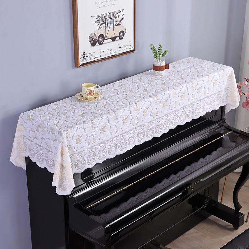 

Neutral Piano Cover Lace Piano Cover Half Cover Fresh Dust Cover Modern Minimalist Digital Piano Cover Towel Fabric Craft Leaves Width 90cm * length 90cm (stool cover)