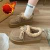 Women's Large Size Soft Sole Winter Warm Fur One Snow Boots Padded Lined Ankle Boots Anti-slip Hiking Casual Sports Cotton Boots Loafers