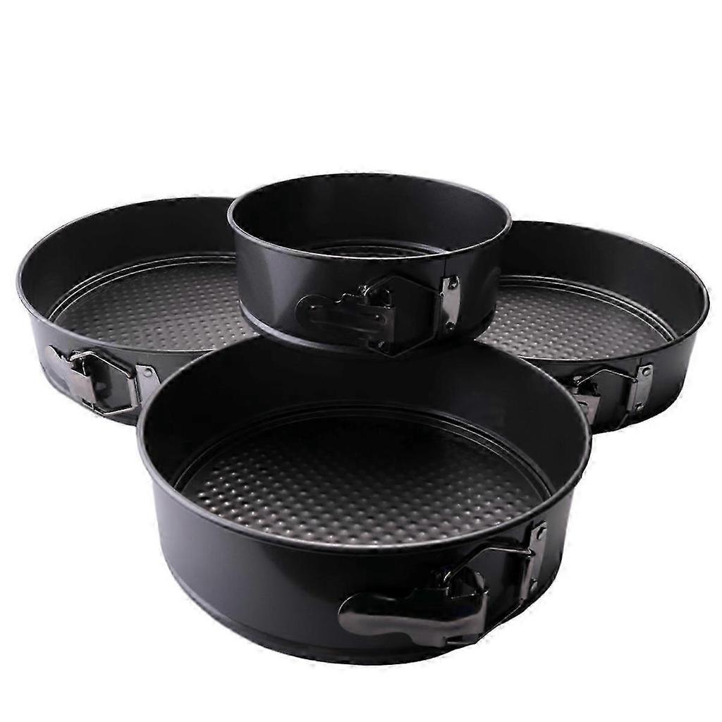 4Pcs/Set Cake Pan for Baking Removable Bottom Non-Stick Springform Cheesecake Pan Leakproof Round C