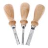 Strumento artigianale in pelle per smussatore di bordi in pelle stile francese con manico in legno