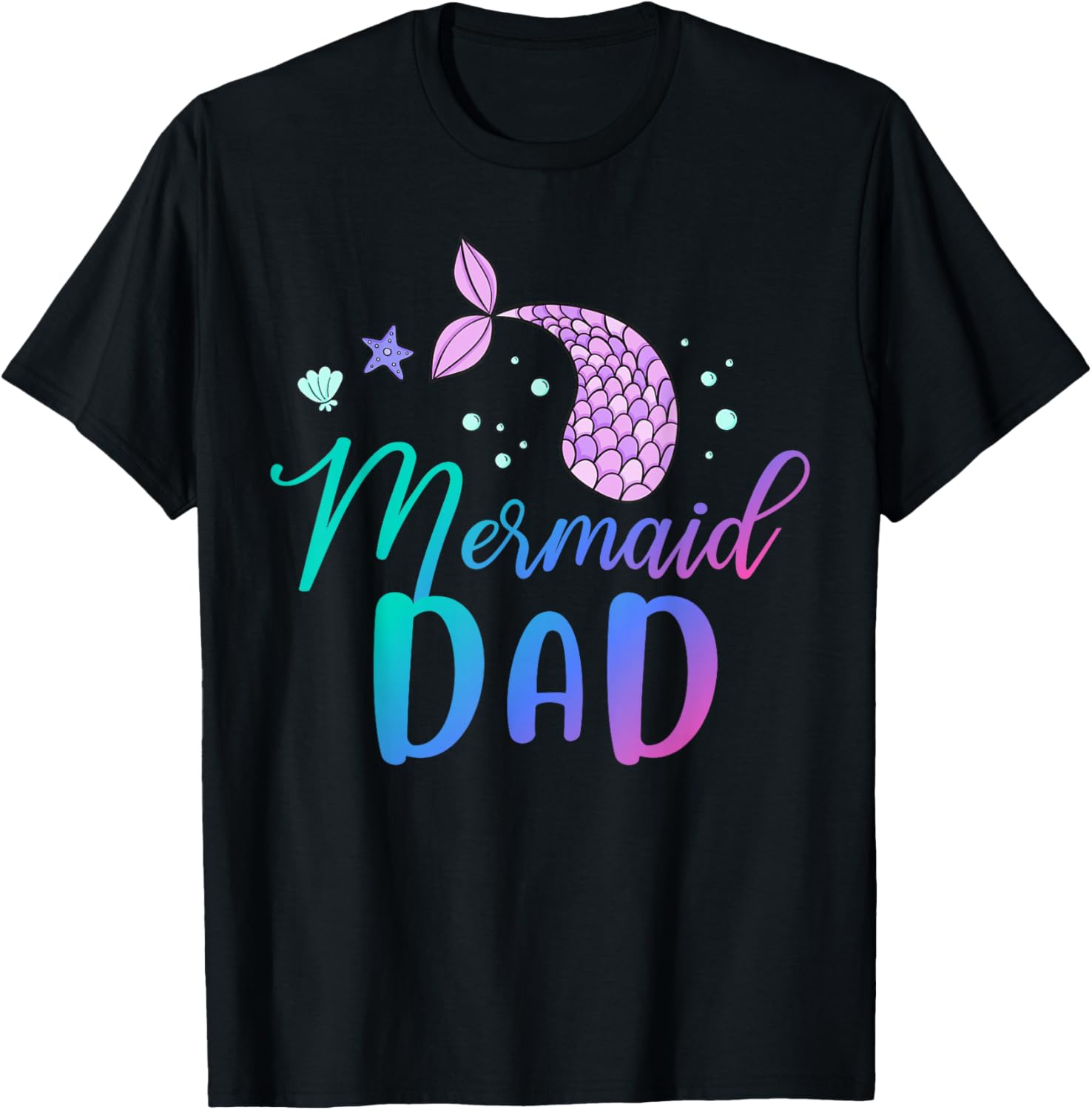 Mermaid Dad Funny Birthday Party T-Shirt S
