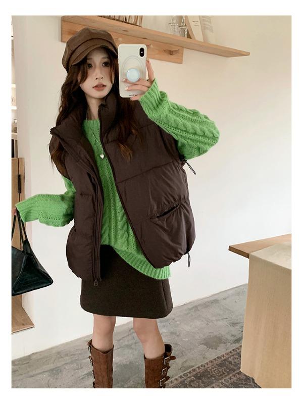 DIMANAF 2025 Women Parkas Plus Size Vest Coats Jackets Short Sleeveless Outerwear Thick Warm New Autumn Winter