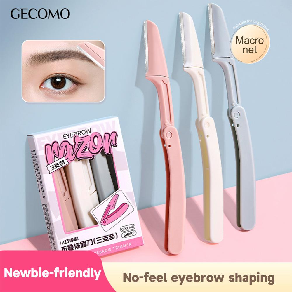 3pcs Folding Eyebrow Trimmer,Safe For Beginners,GECOMO Folding Eyebrow Trimmer,Eyebrow Trimmer For Women