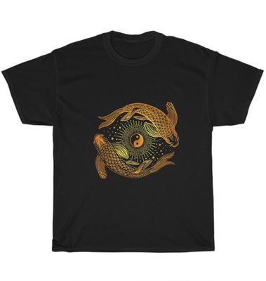 Yin Yang Fisch Koi Fischteich Japanischer Karpfen Nishikigoi T-Shirt Unisex Tee Geschenk NEU