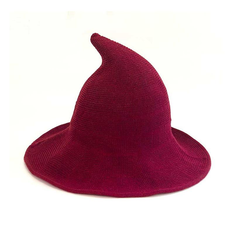 Cappello da strega vintage per Halloween, in lana lavorata a maglia, per feste, maschere, accessori per la decorazione del festival