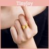 Gold Brass Delicate Plated Open Bow Ring Adjustable Fit Simple Stylish Womens Jewelry