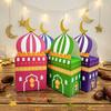 12Pcs Moon Castle Pattern Ramadan Kareem Box Favor Bags Candy Packaging Box  Eid Al Adha