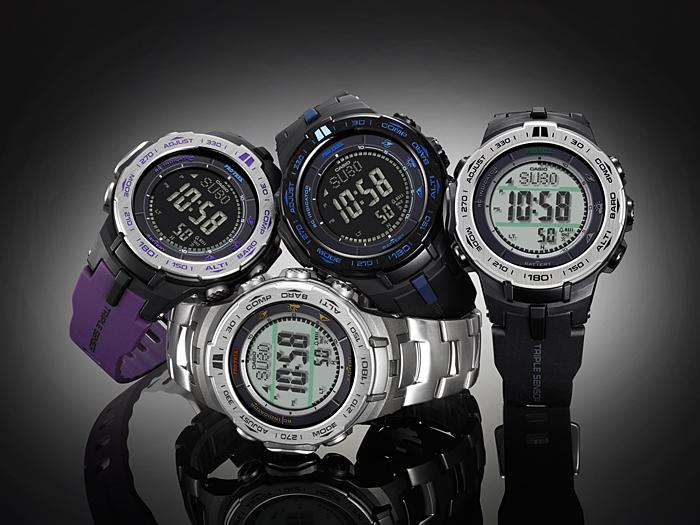 Casio Men's Stainless Steel 100M Water Resistant Digital Alarm Quartz Watch PRW-3100T-7