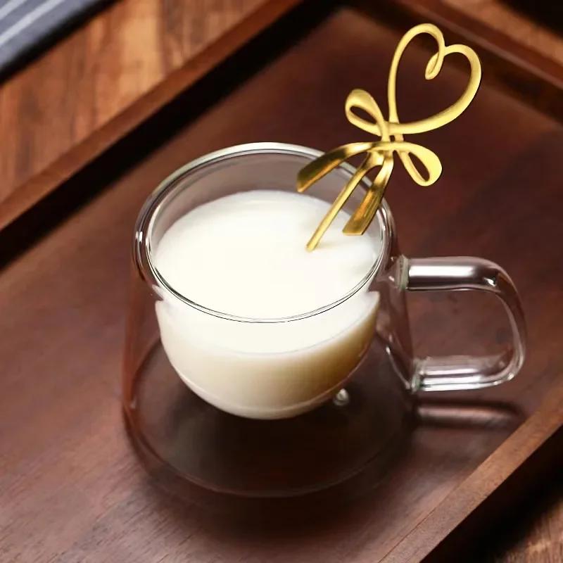 Double Wall Glass Transparent Heat-resistant Espresso Coffee Cup Diamond Shape Household Breakfast Milk Juice Tea Cups Drinkware