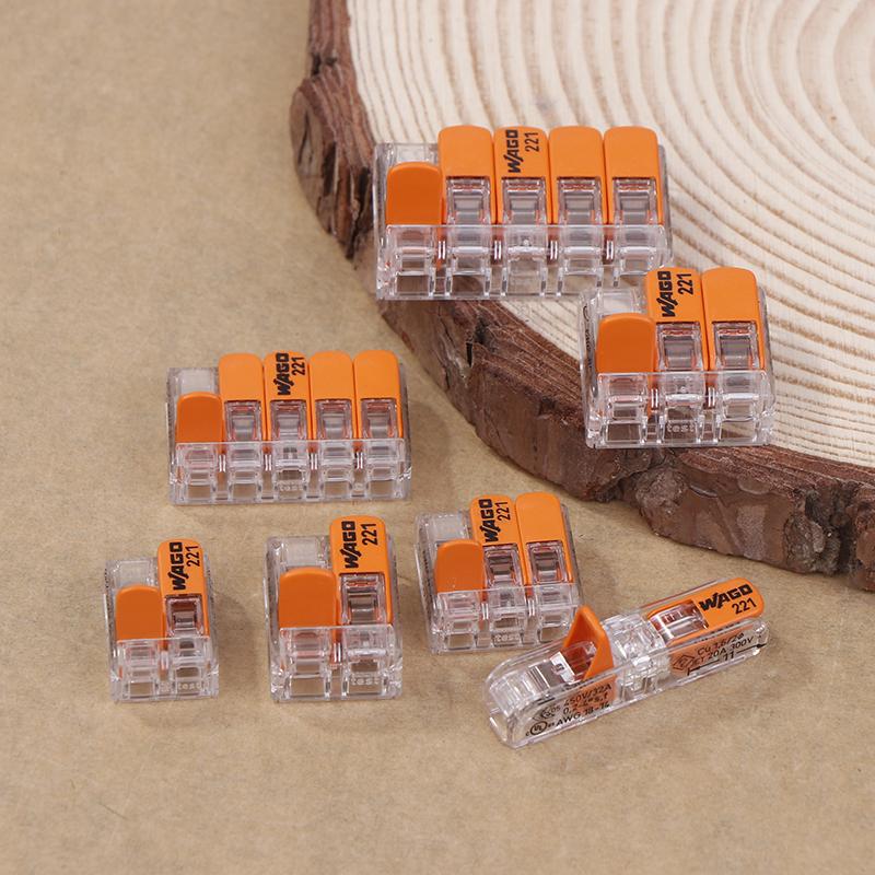 Original Wago Klemmenblock 221-412 221-413 221-415 221-2411 221-612 221-613 221-615 221-482 221-483 221-485 Verdrahtungsverbinder