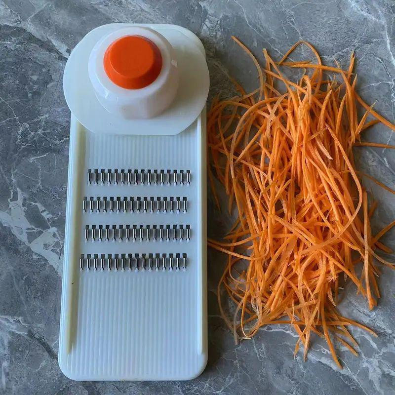 Restaurant-Grade Silk Grater & Julienne Slicer with Anti-Injury Device for Zucchini, Vegetables, and Taro