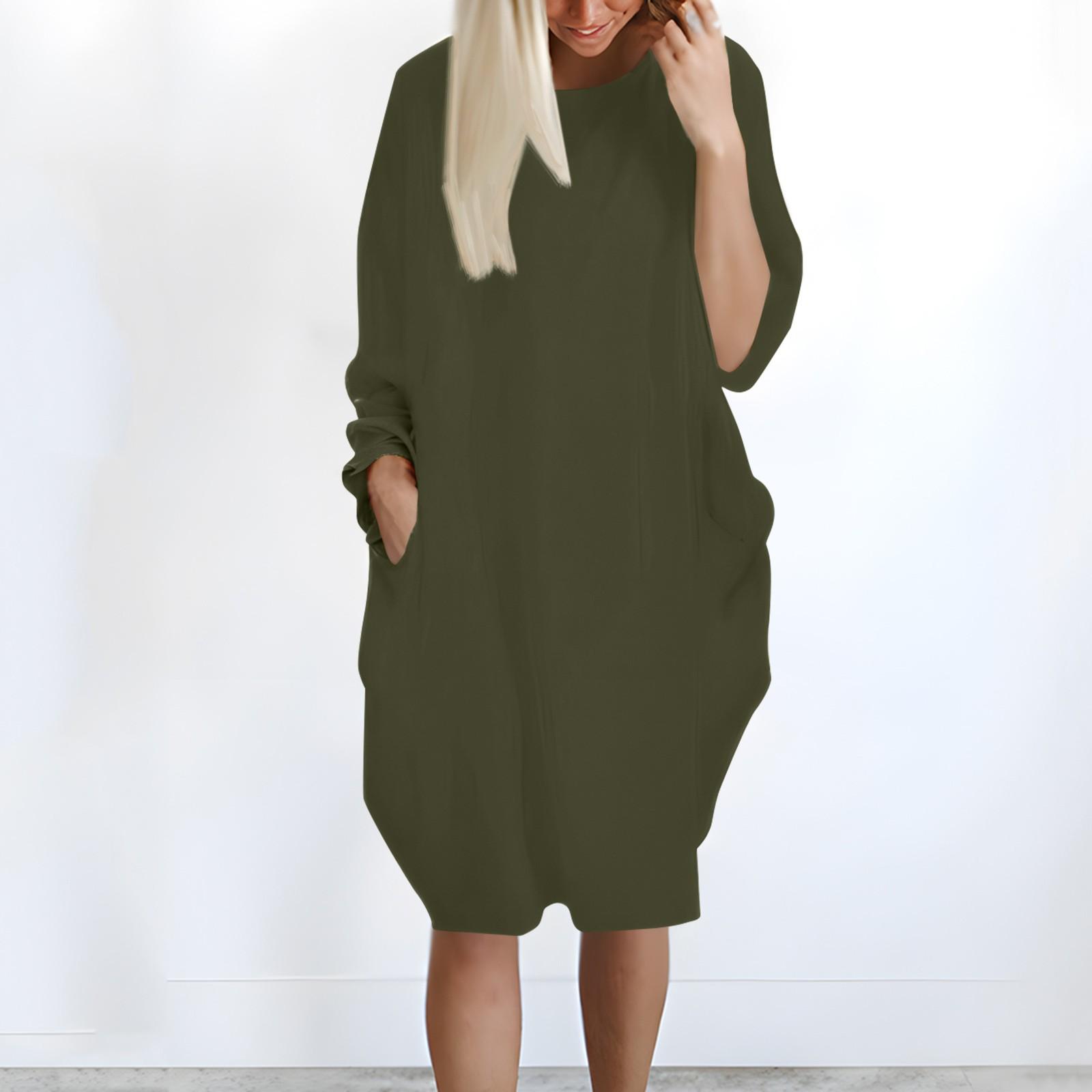 

Жіноча повсякденна широка кишеня з довгим рукавом і великим розміром L армія зелений колір