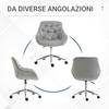 Ergonomic Swivel Office Chair with Adjustable Height and Wheels, Velvet Covering, 59x58x80-90cm, Grey