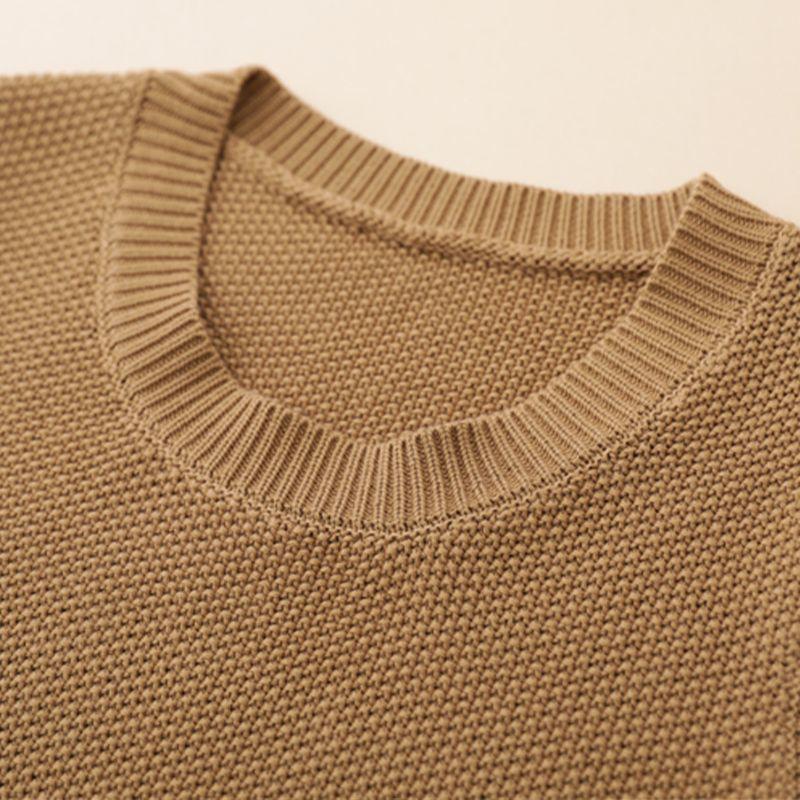 Women's Plus-Size Loose Knitted Vest Outer-Wear for Autumn and Winter Retro Versatile Crew Neck Pullover Sweater Gilet Cardigan
