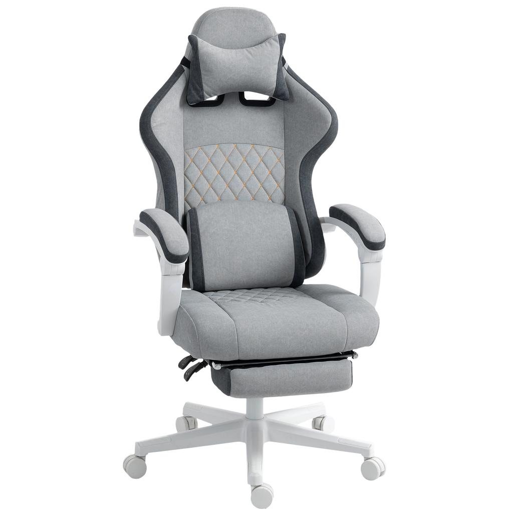 Ergonomic High Back Gaming Chair for Adults, Printed Velvet Computer Recliner Chair with Footrest, Lumbar Support