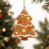 Xmas Party Home Decor Supplies Gingerbread Christmas Tree Pendant, Double-sided Acrylic Hanging Ornament for Durable Double Sided Printed Charms