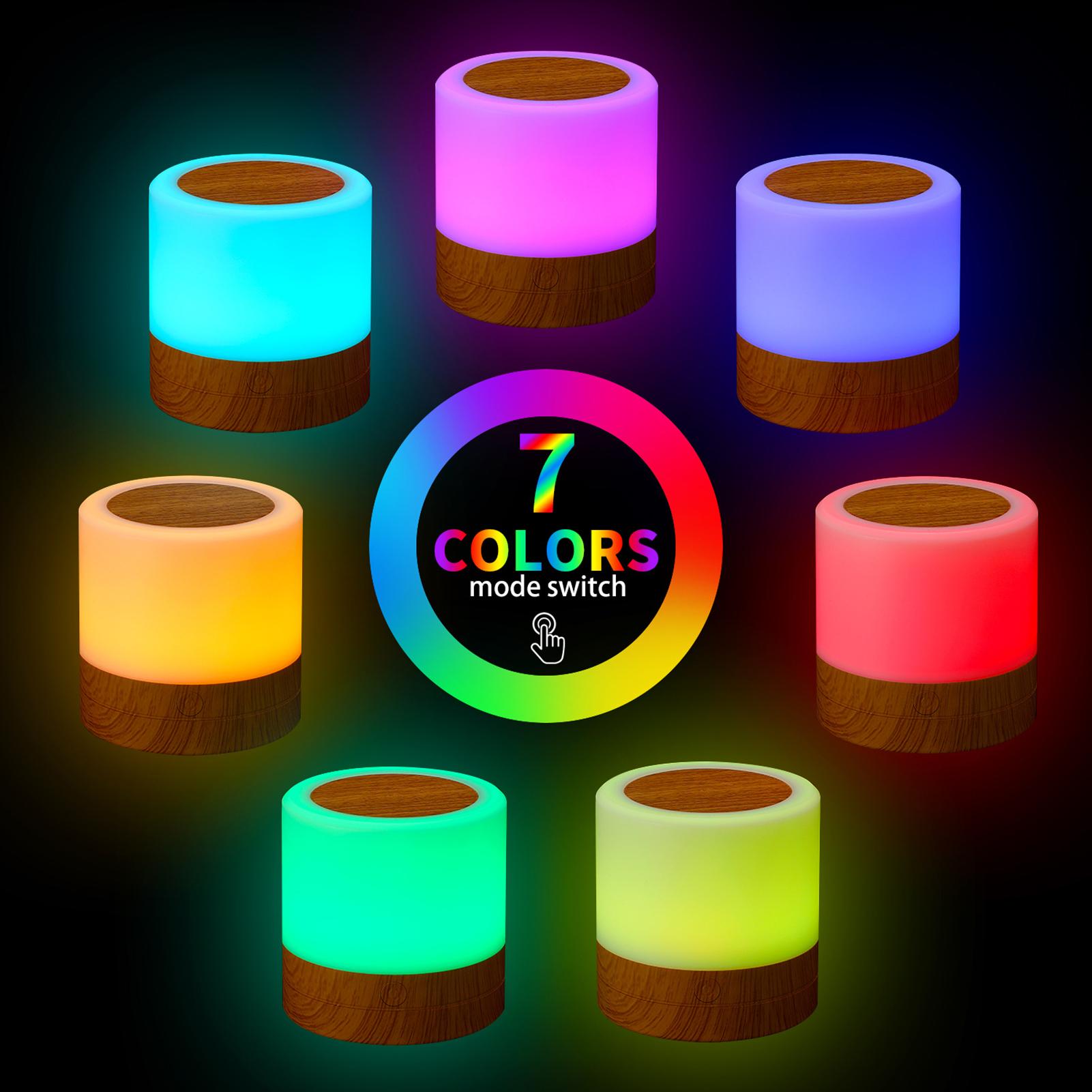 

Desktop Night Light, Dimmable Colorful Touch Lamp Portable Table Bedside Lamp with Timing Touching Function and Remote Controller for Bedroom Nursery