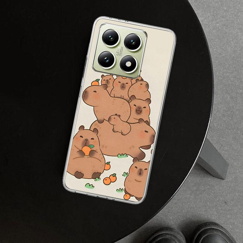 Hase Capybara Cartoon Tier Handyhülle Cover für Xiaomi Redmi Note 15 14 13 12 11 Pro Plus 14S 12S 11S 11T 11E 10S 10 Anpassbar