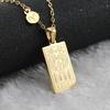 18K Gold Stainless Steel Zodiac Pendant Necklace - Square Constellation Design for Women