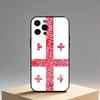 Custodia per Telefono Bandiera della Georgia Per iPhone17,16,15,14,13,12 Plus,Max Copertura Nera in Morbido Silicone