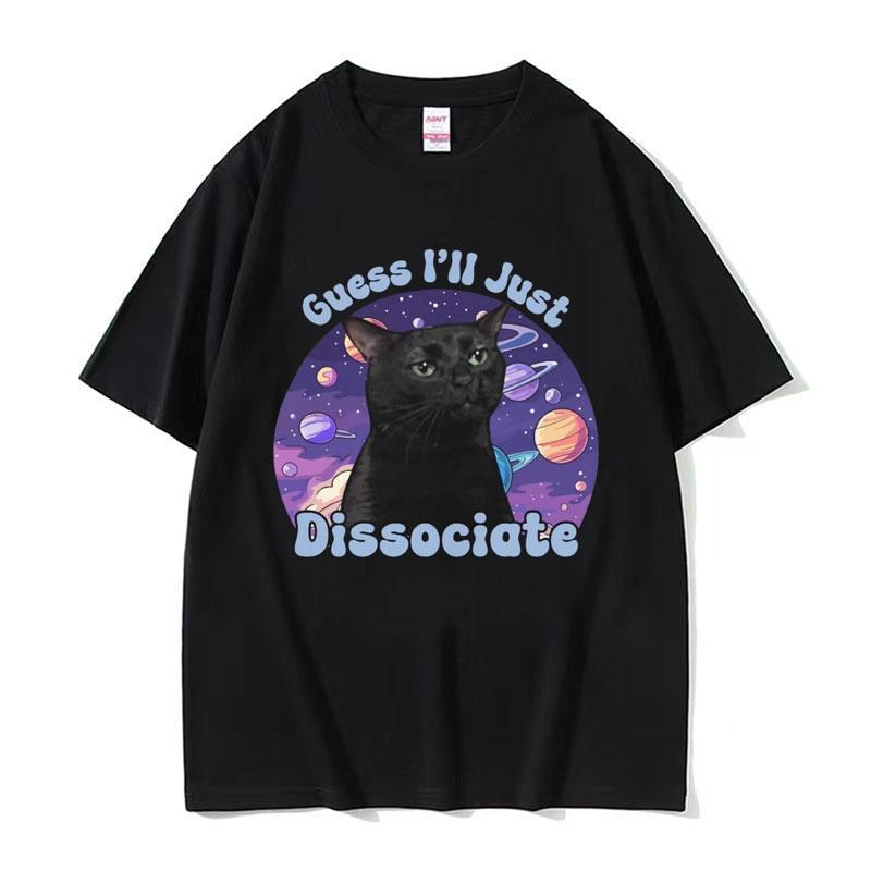 Black Cat Funny Meme Graphic T Shirt Summer Men Women Casual Short Sleeve T Shirts 100 Cotton Oversized Tshirt Tops Streetwear