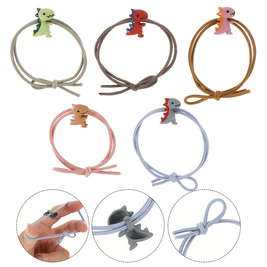 10 Pcs Dinosaur Tie Bands Cloth Accessories Girls Kids Teen Women Hair Care Styling Hair Band Travel School Party