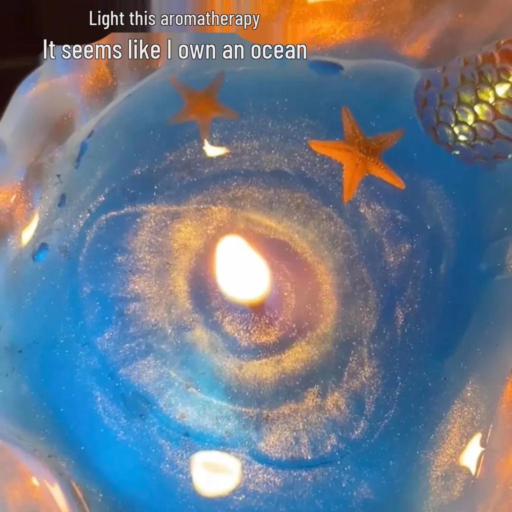 Ocean-Inspired Handmade Luminous Seashell & Mermaid Tail Scented Candle