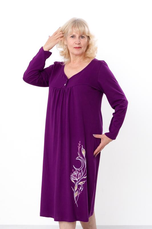 Damen Nachthemd – Locker sitzend, Longline mit Knopfdetail & elegantem Druck, Weicher & atmungsaktiver Stoff, Jede Jahreszeit, 8248-001-33 HC