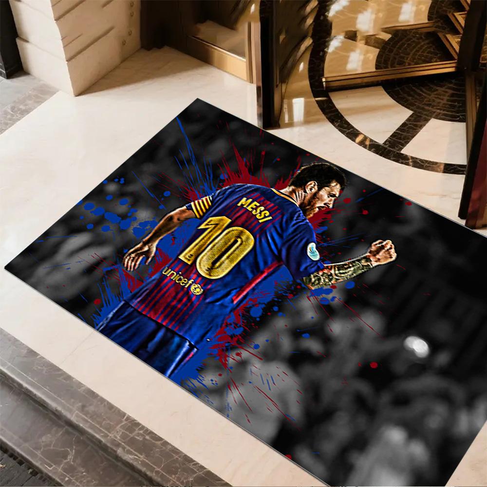 Leo Messi Barcelona Legend Floor Rug Office Rug Perfect for Game Room Entryway Outdoor Study Room Antislip Carpet Anime Office Decor Spiritual Gift