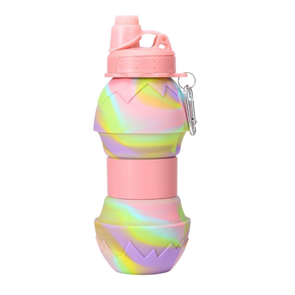 Silicone Silicone Folding Cups With Carabiner Portable Water Bottle Sport Water Bottle  Children