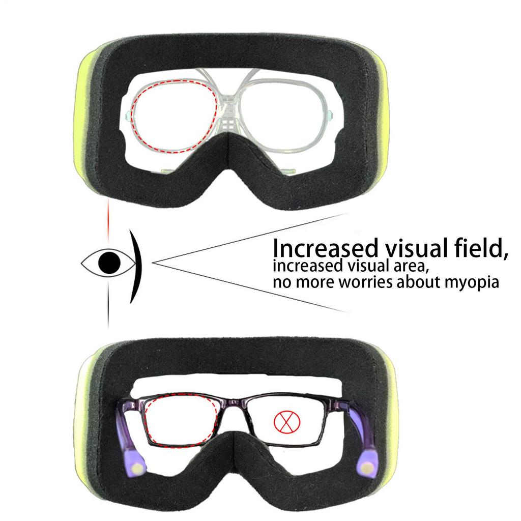 Skibrillen-Einsatzadapter Klar Einfach zu bedienen Anti-Rutsch Leicht Tragbar für Motorrad Männer Frauen Snowboard Motocross Sportarten
