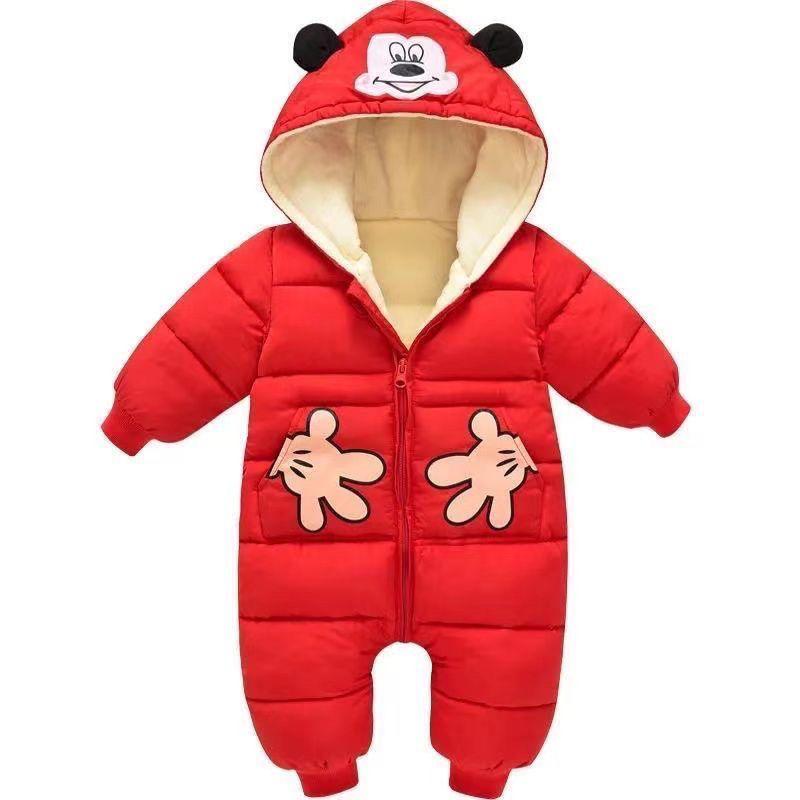 Baby Winter Kap met Cartoon en Dons Katoen Eendelig Rompertje