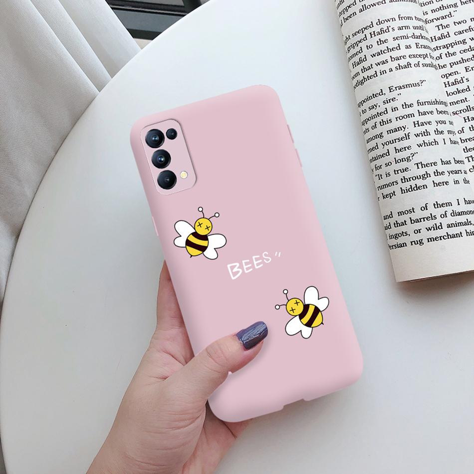 For Oppo Reno5 Pro Case Cute Cat Cactus Painted Soft Silicone Back Cover For Oppo Reno 4 5 Reno4 Reno5 Pro 5G Phone Cases Bumper