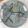 500Pcs 10cm Laser Wire Metallic Twist Ties DIY Baking Packaging Lollipop Dessert Candy Sealing Gift Bag Decor